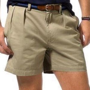 POLO Ralph Lauren Men's Andrew Double Pleated Cotton Khaki Chino Shorts 36